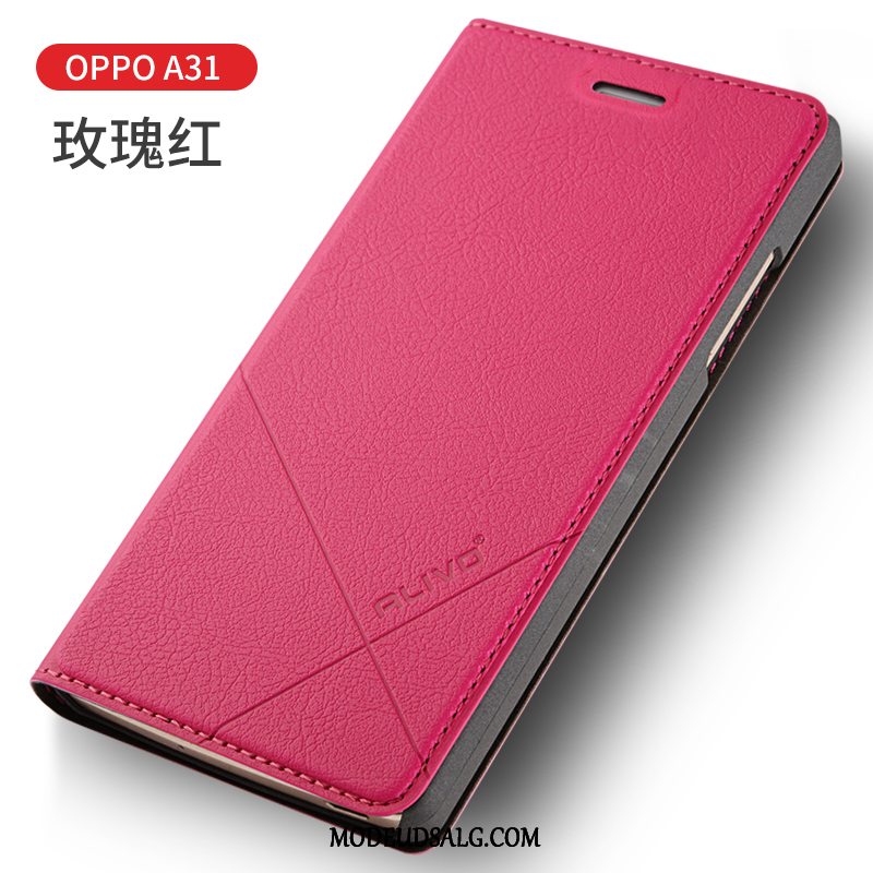 Oppo A31 Etui Cover Blå Folio Beskyttelse Lædertaske