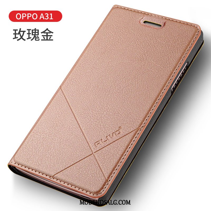 Oppo A31 Etui Cover Blå Folio Beskyttelse Lædertaske