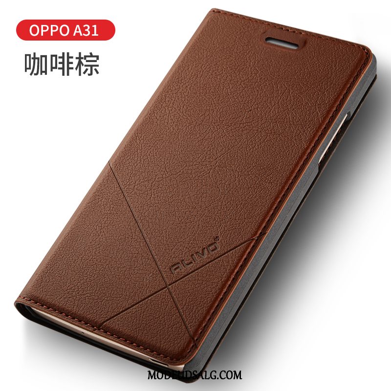 Oppo A31 Etui Cover Blå Folio Beskyttelse Lædertaske