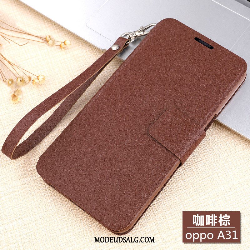 Oppo A31 Etui / Cover Trend Anti-fald Nubuck Silikone Clamshell