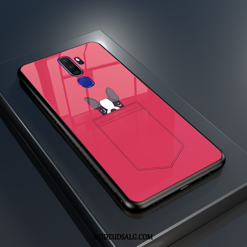 Oppo A5 2020 Etui Glas Net Red Hård Af Personlighed Hjerte