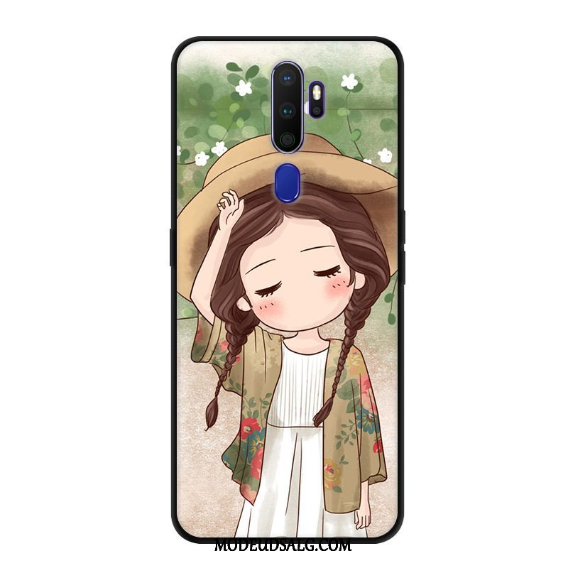 Oppo A9 2020 Etui / Cover Kreativ Sort Beskyttelse Blomster Tilpas