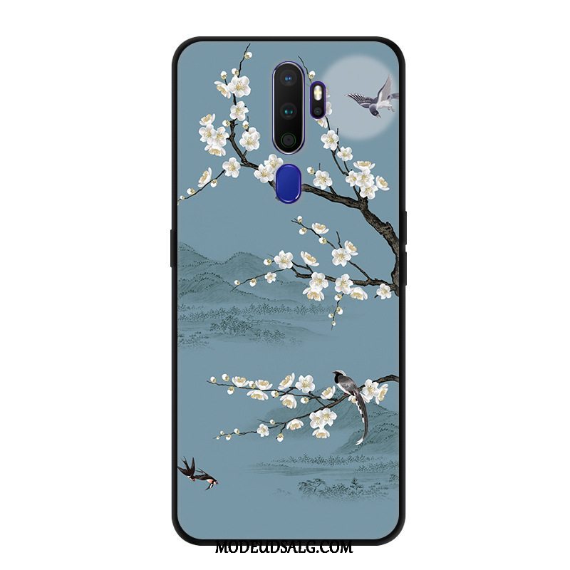 Oppo A9 2020 Etui / Cover Kreativ Sort Beskyttelse Blomster Tilpas