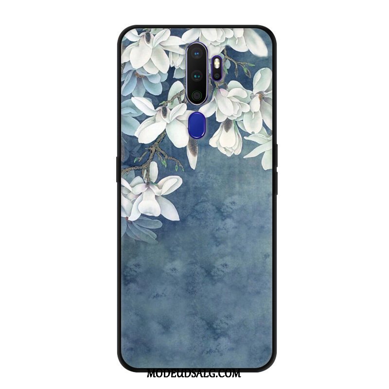 Oppo A9 2020 Etui / Cover Kreativ Sort Beskyttelse Blomster Tilpas