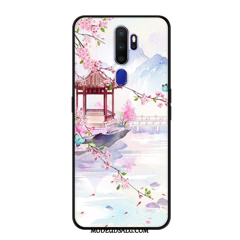 Oppo A9 2020 Etui / Cover Kreativ Sort Beskyttelse Blomster Tilpas