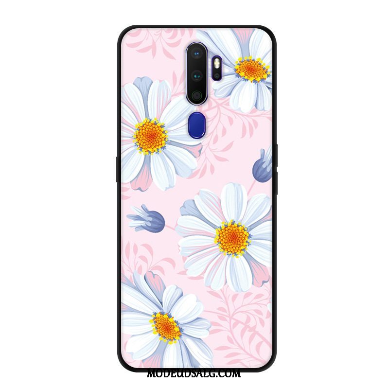 Oppo A9 2020 Etui / Cover Kreativ Sort Beskyttelse Blomster Tilpas