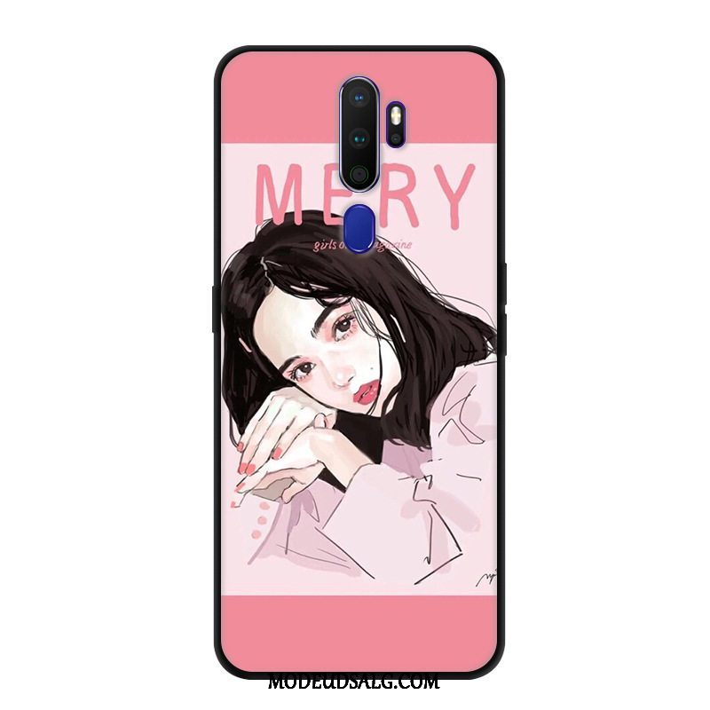 Oppo A9 2020 Etui / Cover Kreativ Sort Beskyttelse Blomster Tilpas