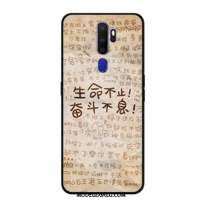 Oppo A9 2020 Etui / Cover Kreativ Sort Beskyttelse Blomster Tilpas