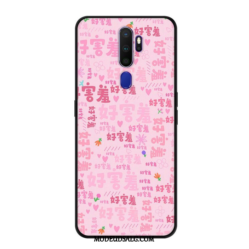 Oppo A9 2020 Etui / Cover Kreativ Sort Beskyttelse Blomster Tilpas