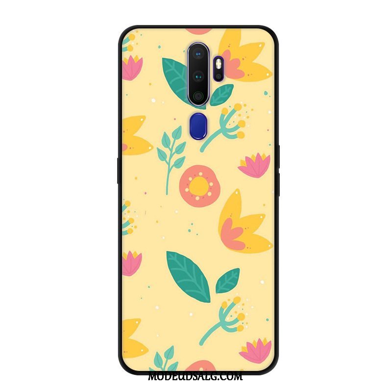 Oppo A9 2020 Etui / Cover Kreativ Sort Beskyttelse Blomster Tilpas