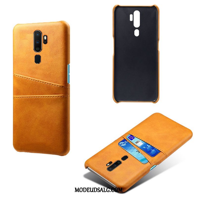 Oppo A9 2020 Etui / Cover Ny Anti-fald Orange Kort Lædertaske