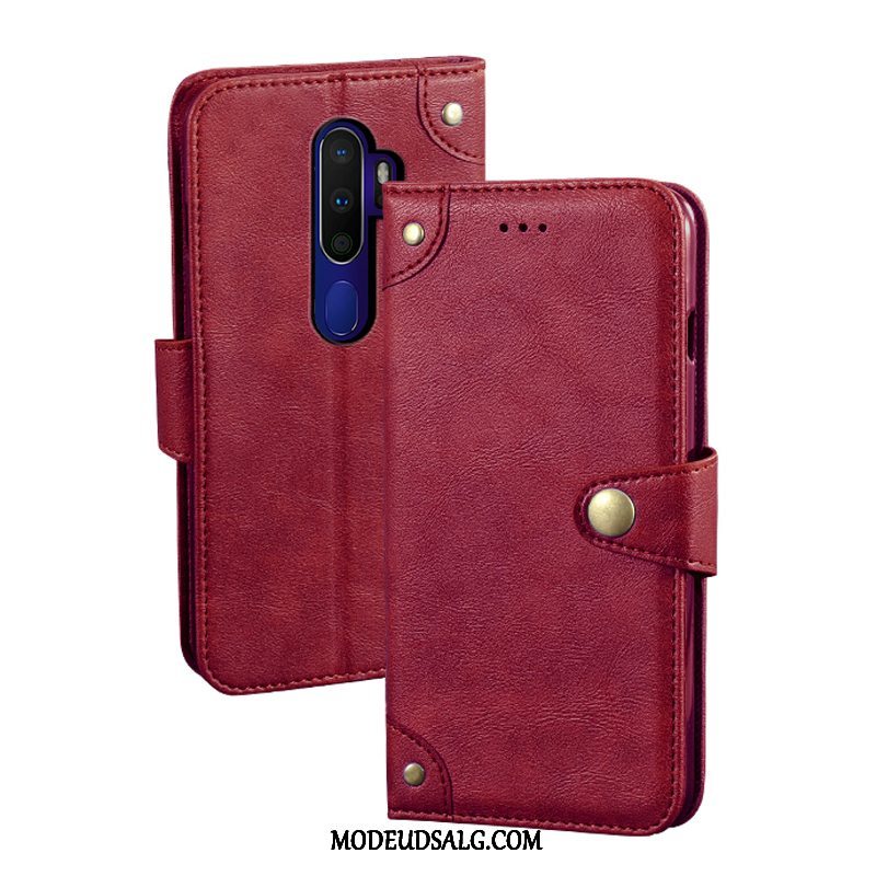 Oppo A9 2020 Etui / Cover Trendy Blå Lædertaske Hemming