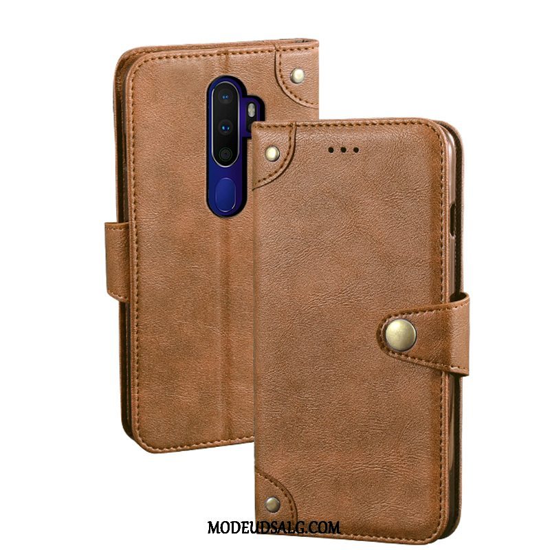 Oppo A9 2020 Etui / Cover Trendy Blå Lædertaske Hemming