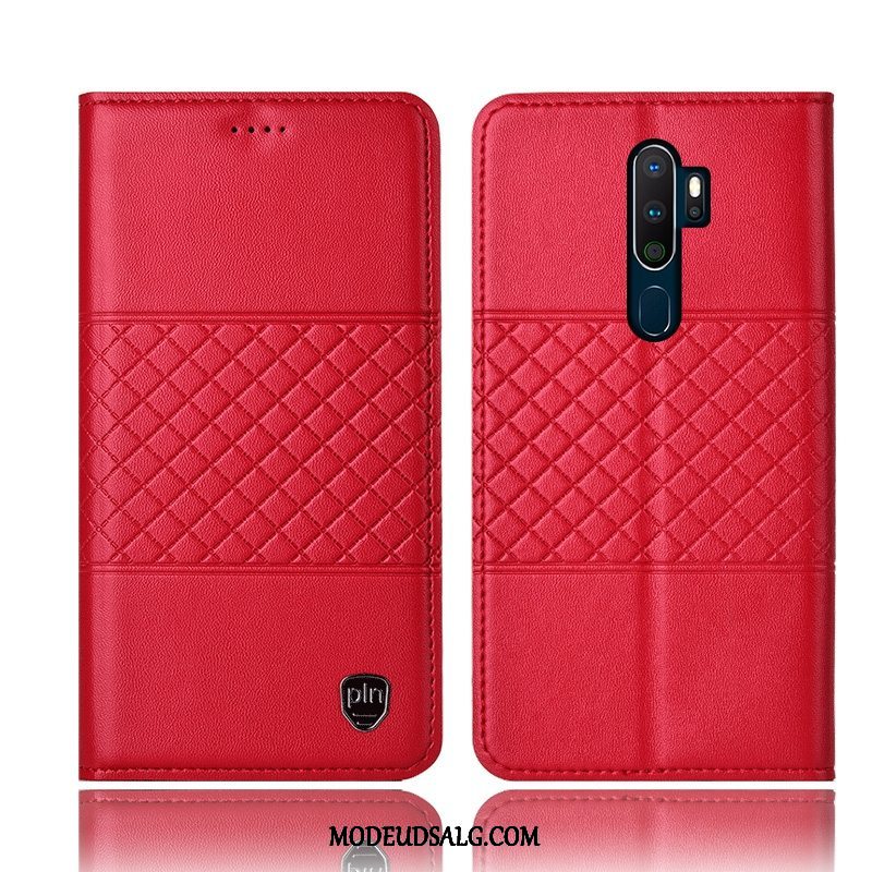 Oppo A9 2020 Etui Lædertaske Anti-fald Cover Sort Beskyttelse