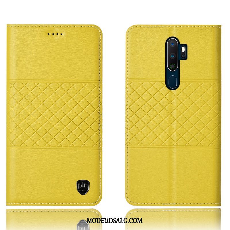 Oppo A9 2020 Etui Lædertaske Anti-fald Cover Sort Beskyttelse