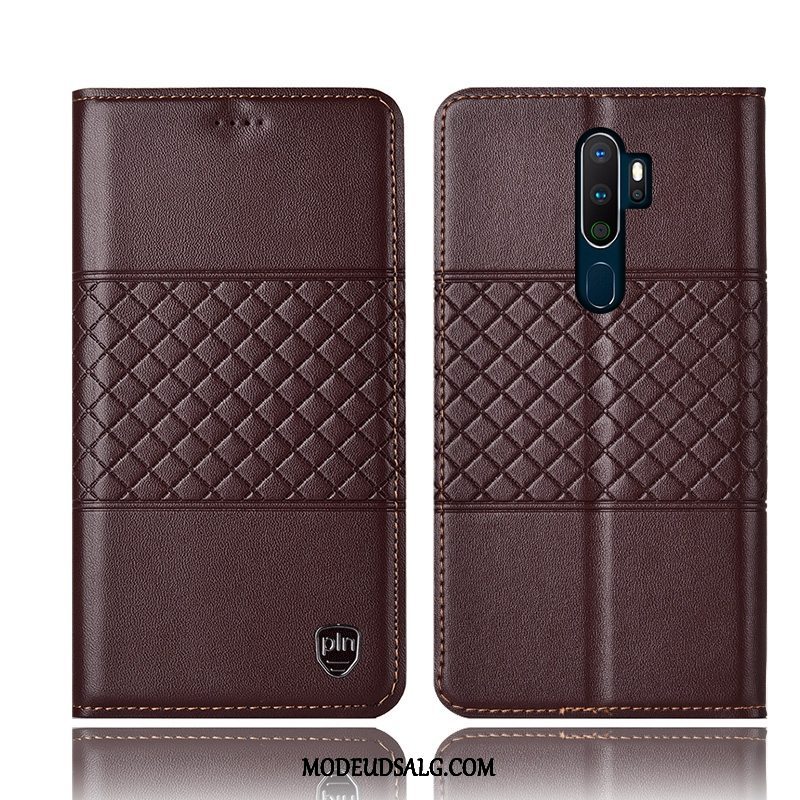 Oppo A9 2020 Etui Lædertaske Anti-fald Cover Sort Beskyttelse