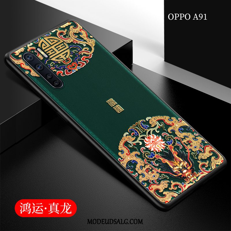 Oppo A91 Etui Beskyttelse Ny Kinesisk Stil Blød Blå