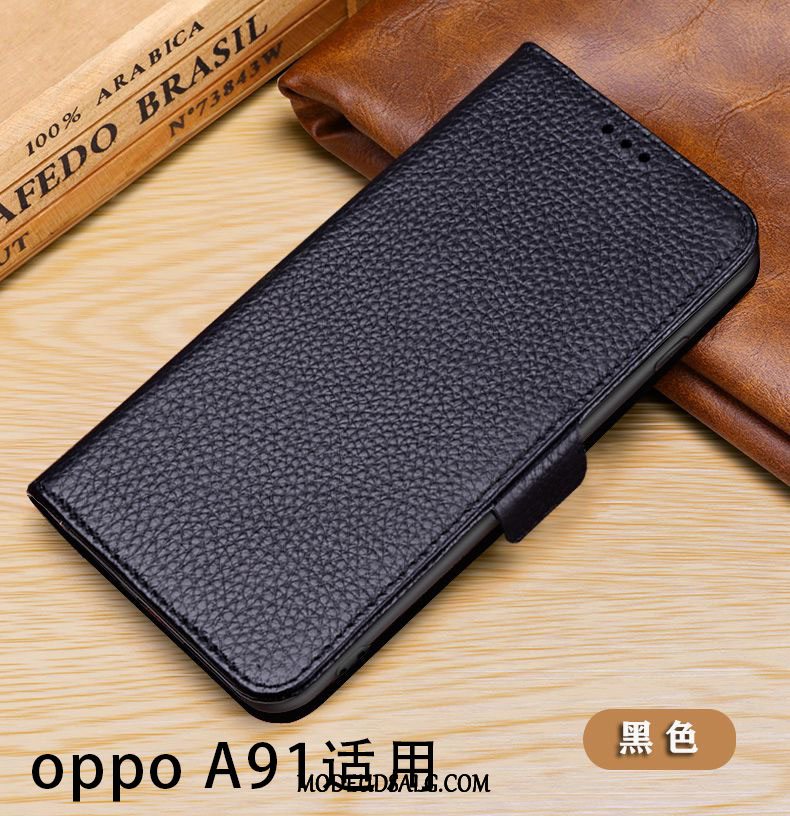 Oppo A91 Etui Cow Folio Beskyttelse Lædertaske Cover