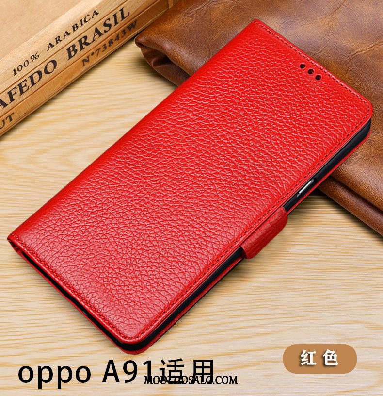 Oppo A91 Etui Cow Folio Beskyttelse Lædertaske Cover