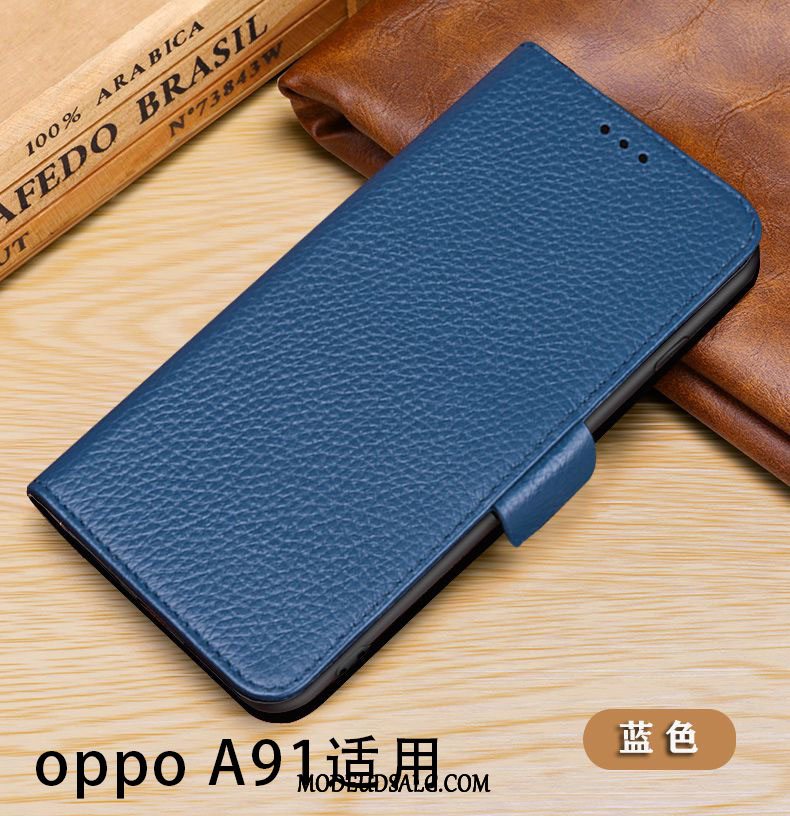 Oppo A91 Etui Cow Folio Beskyttelse Lædertaske Cover