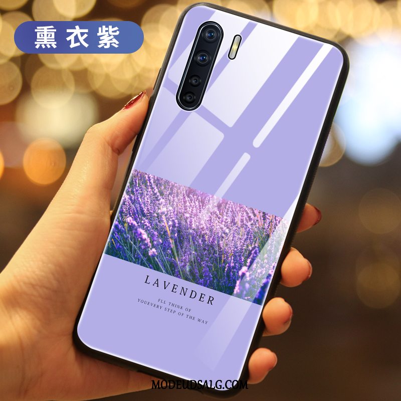 Oppo A91 Etui Glas Cover Hvid Alt Inklusive