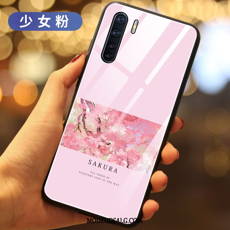 Oppo A91 Etui Glas Cover Hvid Alt Inklusive