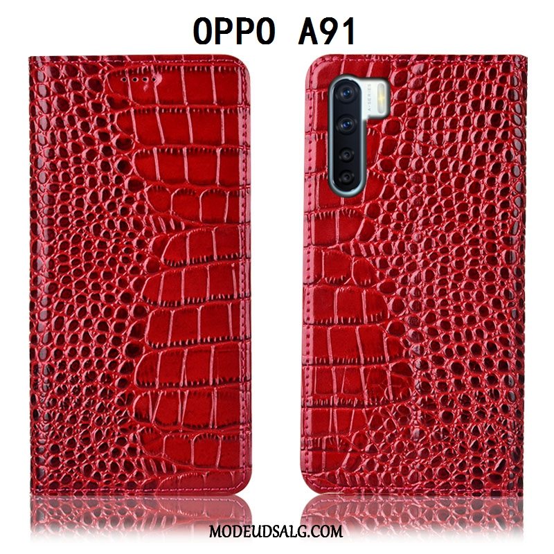 Oppo A91 Etui Lædertaske Alt Inklusive Cover Folio Anti-fald