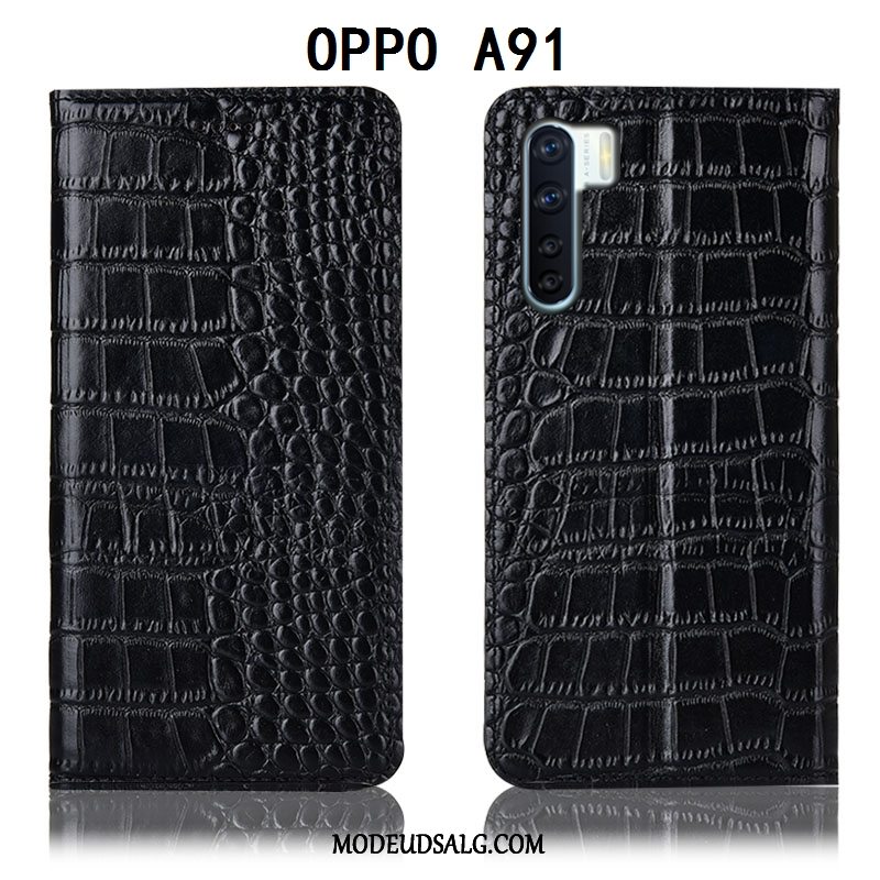 Oppo A91 Etui Lædertaske Alt Inklusive Cover Folio Anti-fald