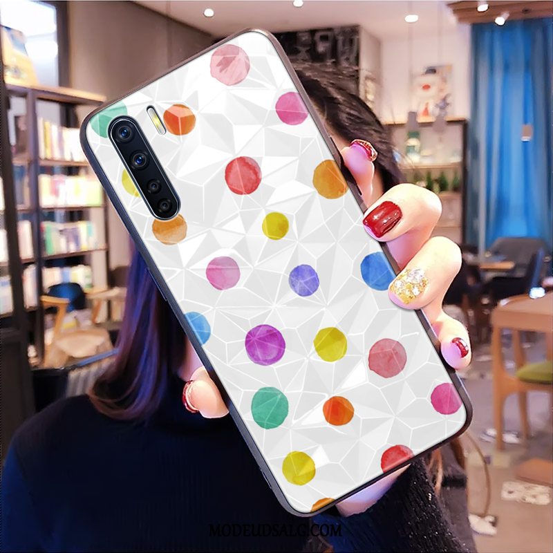 Oppo A91 Etui Rombe Gul Frisk Blomster Hjerte