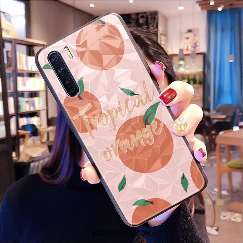 Oppo A91 Etui Rombe Gul Frisk Blomster Hjerte