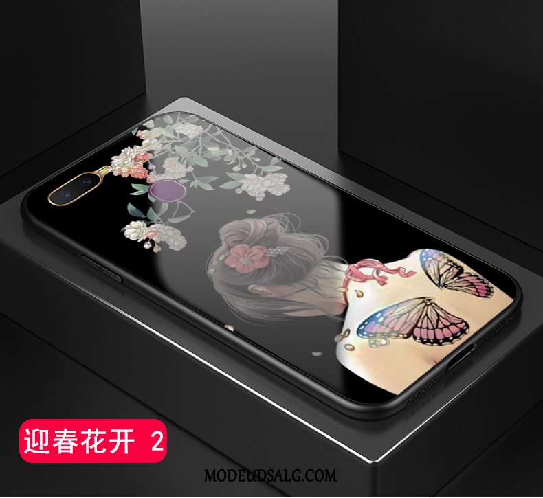 Oppo Ax7 Etui Blomster Cover Smukke Glas Beskyttelse