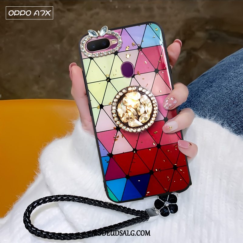 Oppo Ax7 Etui / Cover Gul Rombe Net Red Guld Trend