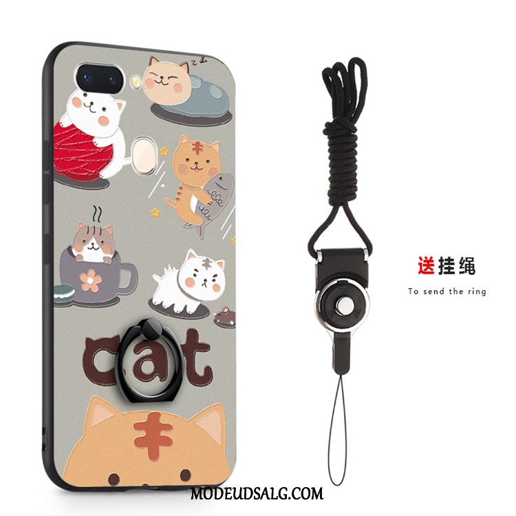 Oppo Ax7 Etui / Cover Kreativ Kat Relief Hård Ring