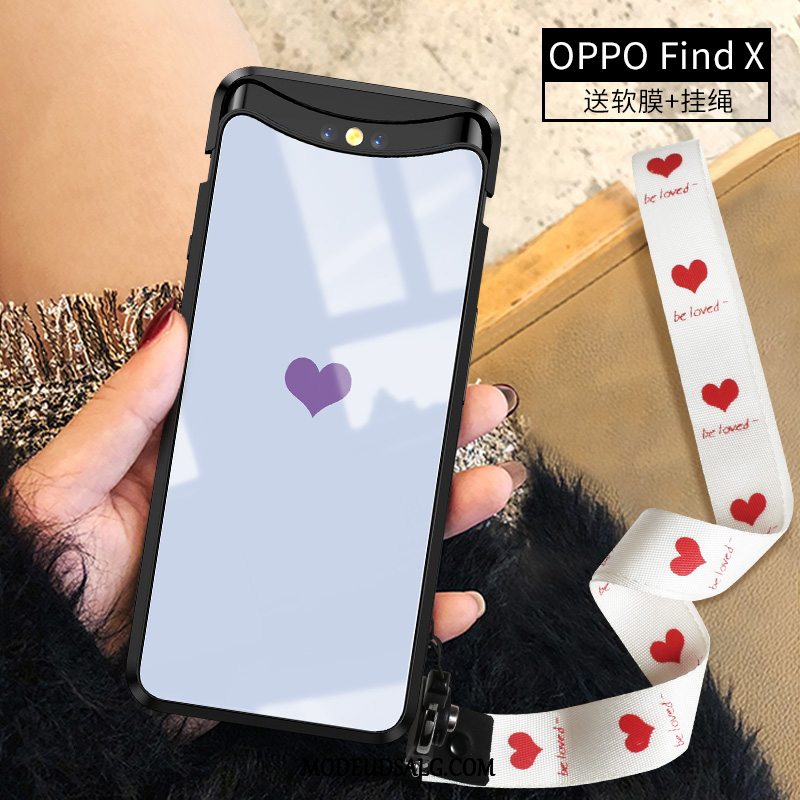 Oppo Find X Etui Beskyttelse Af Personlighed Glas Lyserød Alt Inklusive