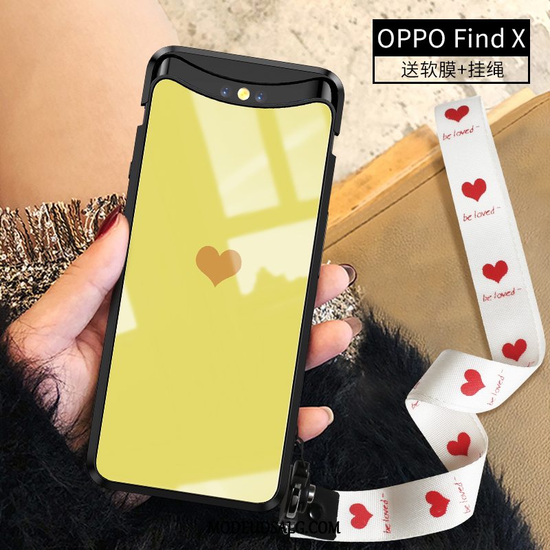 Oppo Find X Etui Beskyttelse Af Personlighed Glas Lyserød Alt Inklusive