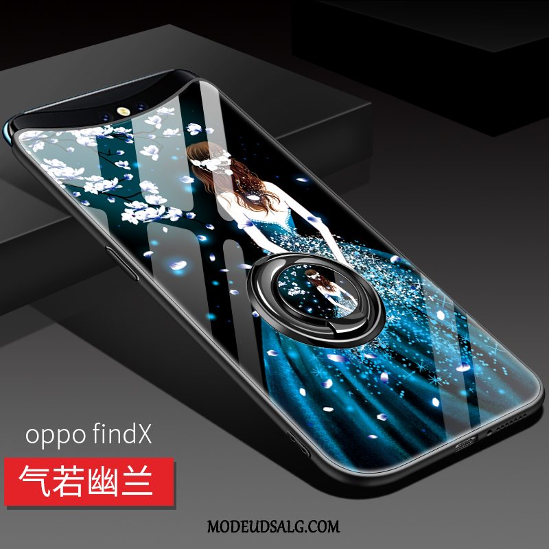 Oppo Find X Etui Blomster Support Glas Beskyttelse Alt Inklusive