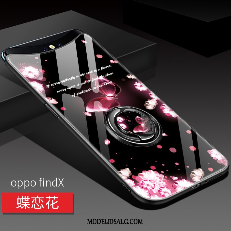 Oppo Find X Etui Blomster Support Glas Beskyttelse Alt Inklusive