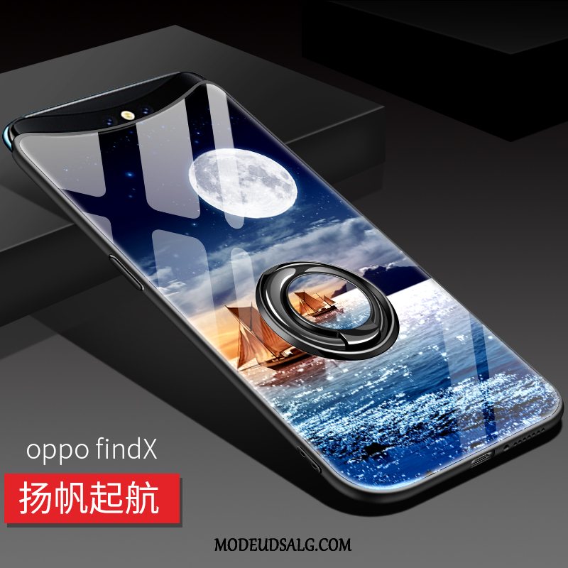 Oppo Find X Etui Blomster Support Glas Beskyttelse Alt Inklusive