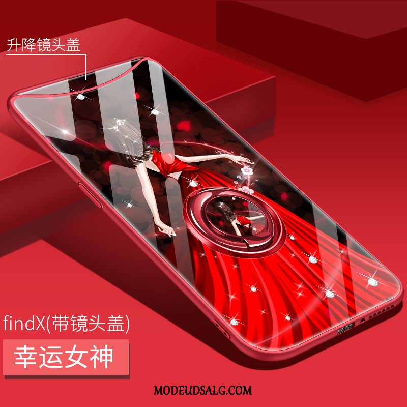 Oppo Find X Etui Blomster Support Glas Beskyttelse Alt Inklusive