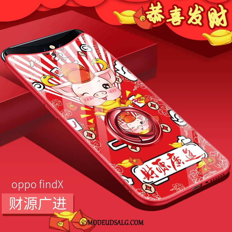 Oppo Find X Etui Blomster Support Glas Beskyttelse Alt Inklusive