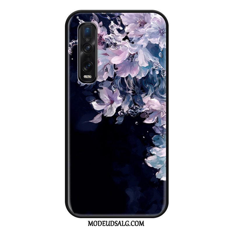 Oppo Find X2 Pro Etui Blomster Silikone Af Personlighed Mode Cyan