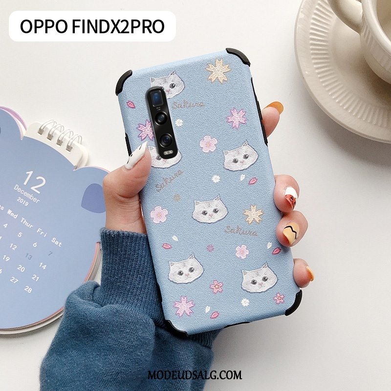 Oppo Find X2 Pro Etui Blomster Silke Blød Lædertaske Beskyttelse