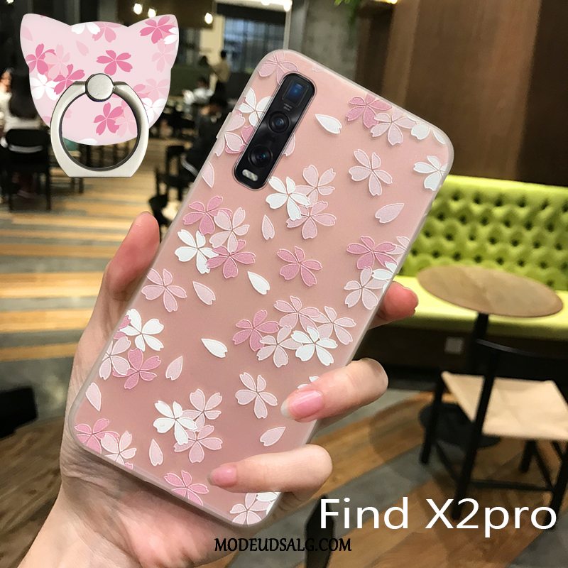 Oppo Find X2 Pro Etui / Cover Anti-fald Lyserød Silikone Vind Blød