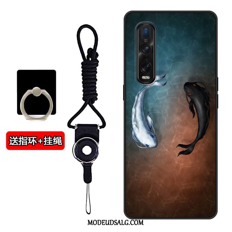 Oppo Find X2 Pro Etui / Cover Tilpas Sort Cartoon Alt Inklusive Anti-fald