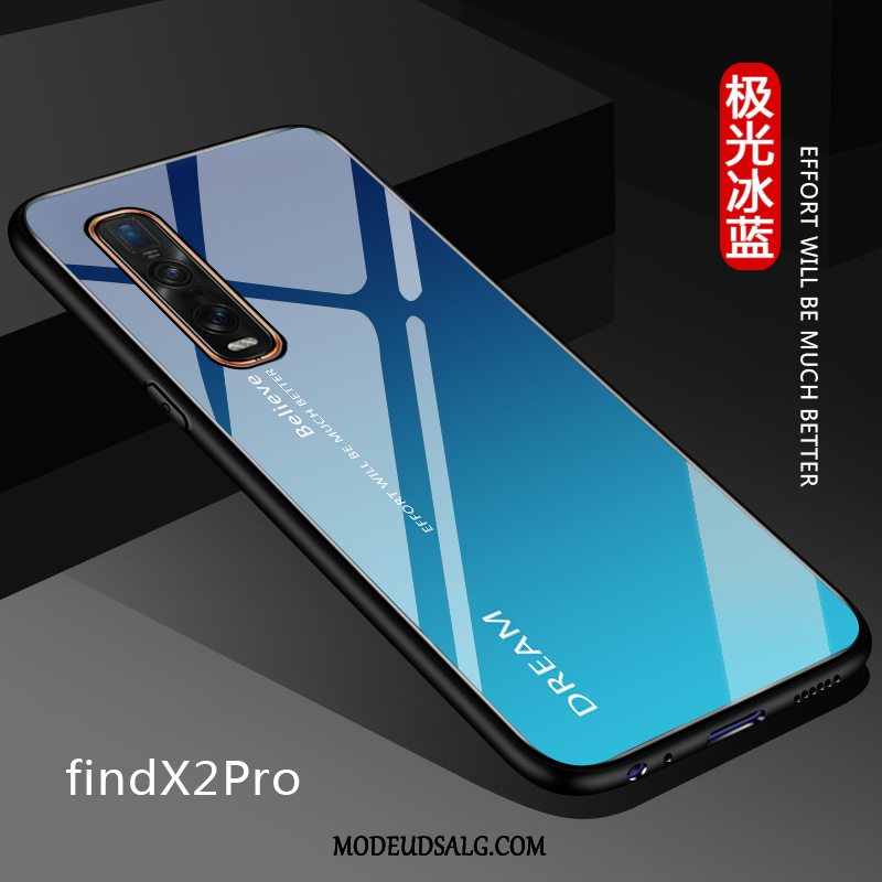 Oppo Find X2 Pro Etui Tynd Blød Glas Læder Simple