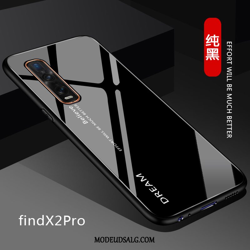 Oppo Find X2 Pro Etui Tynd Blød Glas Læder Simple