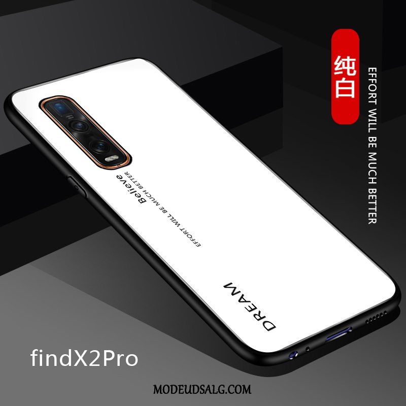 Oppo Find X2 Pro Etui Tynd Blød Glas Læder Simple