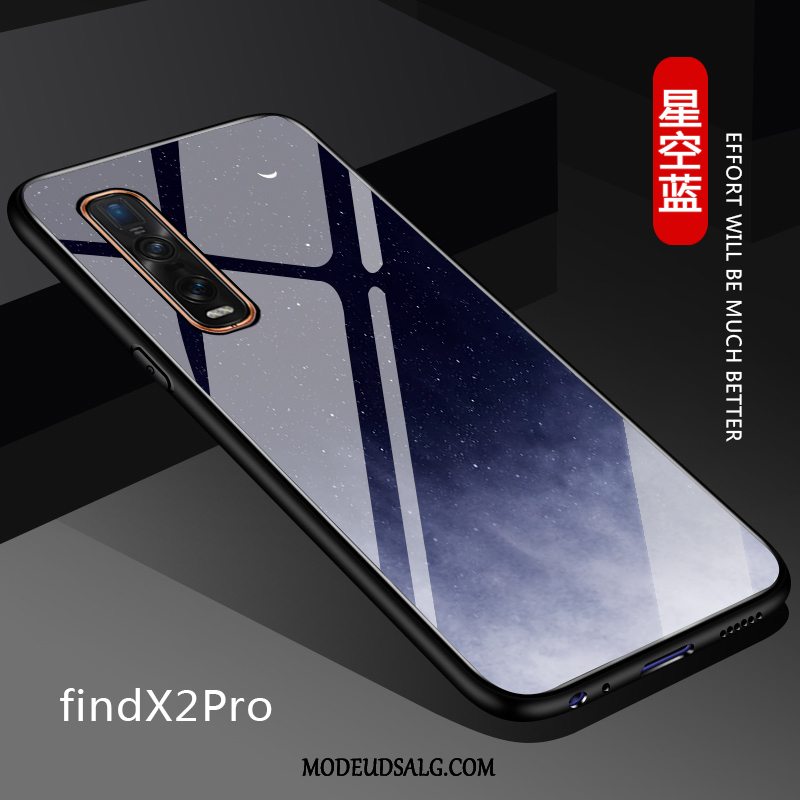 Oppo Find X2 Pro Etui Tynd Blød Glas Læder Simple