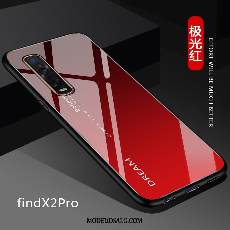 Oppo Find X2 Pro Etui Tynd Blød Glas Læder Simple