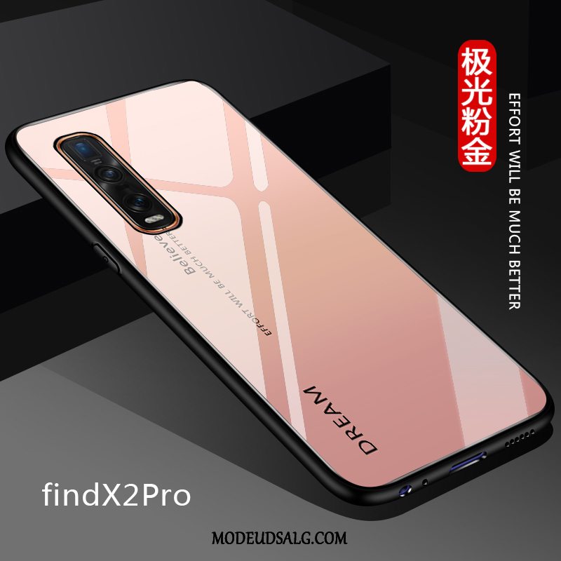 Oppo Find X2 Pro Etui Tynd Blød Glas Læder Simple